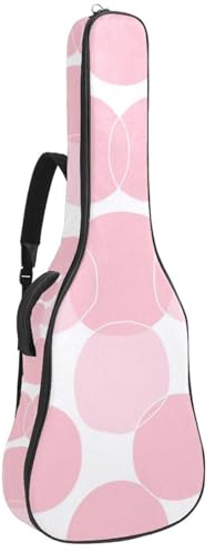 Wasserdichte Tasche für Akustikgitarre mit Taschen, Schutzfutter, passend für 40/41/42 Zoll Gitarren, Pink Circular Geometric, mehrfarbig, 42.9x16.9x4.7 in, Gitarrentasche