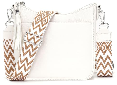 YISUOHOOM Kleine Umhängetasche Damen Crossbody Bag Veganes Leder Handtasche Damen Klein Mehrere Fächertaschen Beige