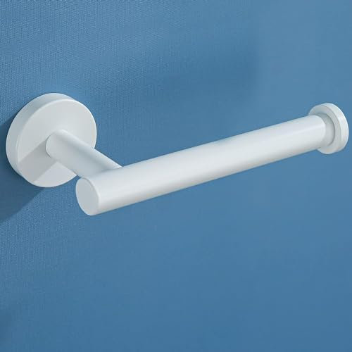 YUET Porte-rouleau de papier toilette mural rond en acier inoxydable SUS 304 chromé pour salle de bain et cuisine (blanc)