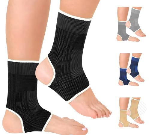 MASIOR Ankle Support Compression Sleeve for Men & Women | Running, Sports, Ligament Damage, Sprained Ankle, Achilles Tendonitis, Plantar Fasciitis | Foot Brace, Ankle Support for Football
