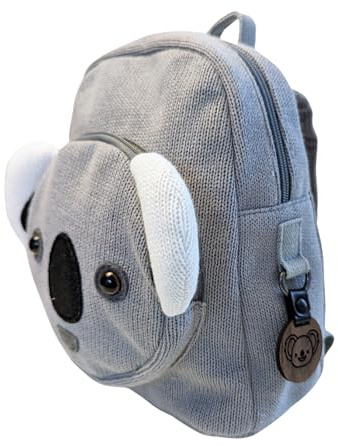 C|UTE - Kinderrucksack für Jungen & Mädchen mit Namen, aus Baumwolle gehäkelt, Kindergartenrucksack personalisiert, Rucksack für Kita, Kleinkind Rucksack, für 2-5 Jährige empfohlen, Modell Koala
