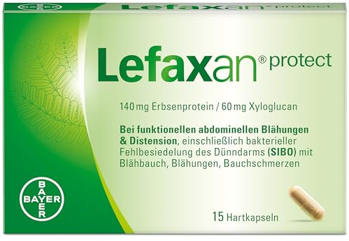 Lefaxan® protect | bei wiederkehrenden funktionellen Blähungen mit Blähbauch und gasbedingten Bauchschmerzen | für die Stärkung der natürlichen Darmbarriere | 15 Kapseln
