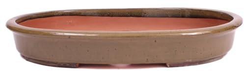 generisch Bonsai - Schale, Waldschale, oval 55 x 42 x 8 cm Hellbraun frostfest 51373