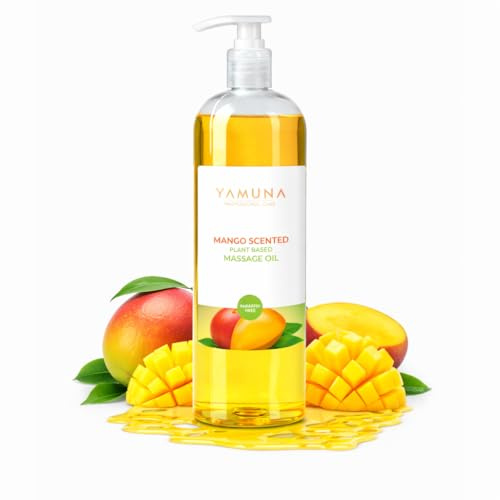 YAMUNA NATURAL BEAUTY Massageöl, 100% pflanzlich, Naturkosmetik aus Ungarn. Professionelles Öl – frei von Paraffin und Parabenen für eine erfrischende Massage.Gratis Spender! (1000 ml, Mango)