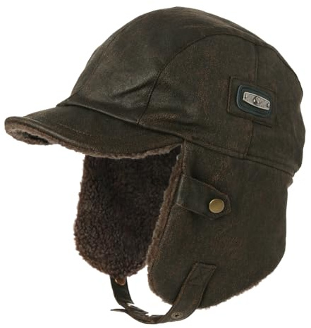 TOP-EX Winter Wasserdichter Trapper-Hut, Aviator Pilotenmütze mit winddichten Ohrenklappen - Warm gefütterte Kappe mit Schirm für kalte und nasse Outdoor (DE/NL/SE/PL, Alphanumerisch, XXL, 115_Grün)