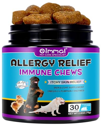 Allergia per cani,30 alleviatori di prurito per cani,rafforzano il sistema immunitario-Sapore di anatra alla pechinese,leniscono il prurito di pelle,zampe,occhi,orecchie,fermano il prurito,leccano