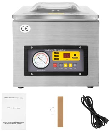 EurHomePlus Sellador al Vacío, 120 W Envasadora al vacío profesional de acero, Acero Inoxidable, 33x26cm de Máx. Alimentos, Supermercados, Tiendas de Postres