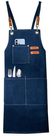Generisch Delantal de cocina, delantal de cocina - Delantales resistentes | Delantal de cocina ajustable, delantal de cocina profesional, delantal de trabajo para hombre y mujer, azul, Siehe