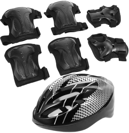 NULYLU Rollschutzausrüstung Satz Helm Ellbogenschoner Handpolster Eva Polsterung Erwachsene Outdoor Schutz Für Skateboard Radfahren Roller
