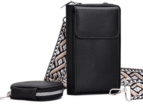 ZMDB Handytasche Damen zum Umhängen, RFID-Blockierung Große Kapazität Handy Umhängetasche Damen PU Leder Handytasche mit Abnehmbarem Schultergurt, Handy Schultertasche mit Geldbörse