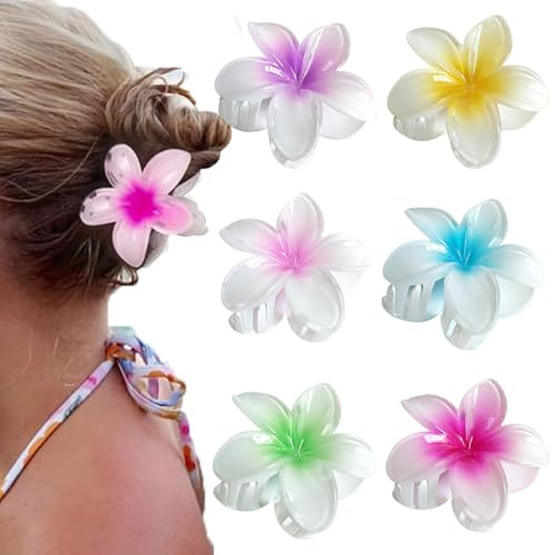 Zixrmor 6 Stück Blumen Haarklammer, niedliche Gelée-Farbe für dickes Haar, Mädchen (eleganter Stil)