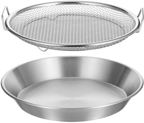 Oil Filter Tray Stainless Steel Mesh Drain Basket Colanders Air Fryer Accessories for Fried Food Draining Rack Barbecue Grill Tray Net Draining Pan Strainer for Vegetable Dessert
