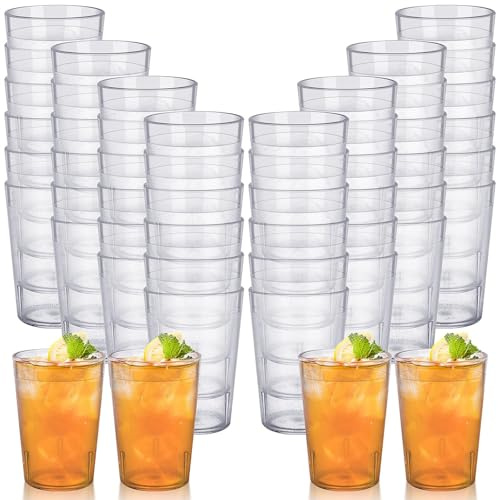 YFNVH Lot de 48 gobelets en plastique réutilisables de 250 ml - En plastique mat - Parfaits pour les fêtes, les anniversaires, les mariages