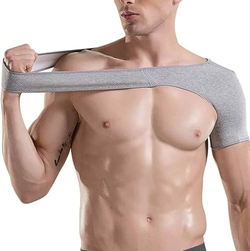 DECORN Tutore sportivo per spalla per uomo e donna, Tutore di supporto elastico a compressione, fascia per braccio per alleviare il dolore, tendinite, lussazione,Medium