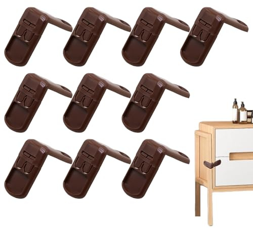 Kindersicherheitsschlösser für Schränke 10-teiliges Kühlschrankriegel-Set | 90° Schubladenschloss für Garderobe, Kühlschrank, Toilette, Haushaltsgeräte und