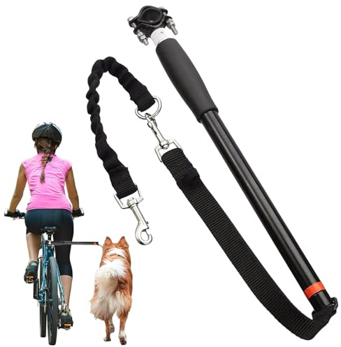GAOUTO Guinzaglio per bicicletta per cani, mani libere, guinzaglio per cani con molla e distanziatore, facile da installare e smontare, guinzaglio per cani per corsa, jogging, escursionismo