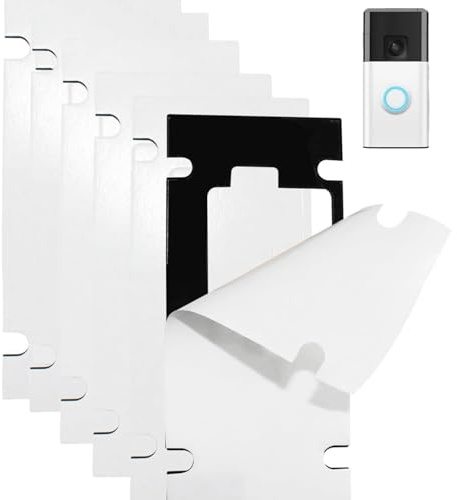 6 Pack Ring Doorbell Adhesive Mount Pads, No Drill Sticky Mount | Double Sided Replacement Tape for Battery Video Doorbell Installation on Walls, Doors and Smooth Surfaces