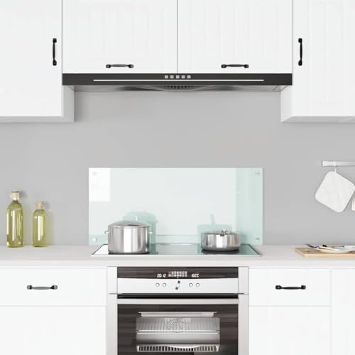 Mokuyary Kitchen Backsplash White 90 x 40 cm Tempered Glass Splashbacks for Cookers, multiple sized kitchen splashbacks for walls