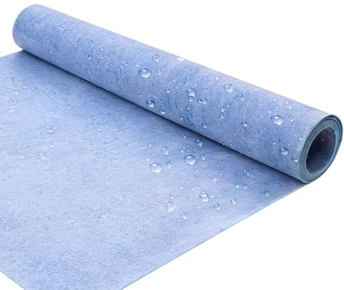 Waterproof Membrane Vinyl Flooring Roll 10m x 30cm x 0.5mm, Bathroom Flooring and Wet Room Floor Barrier, Vapour Barrier Membrane, Vinyl Underlay and Underlay for Vinyl Flooring (blue)