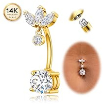 Diamday Piercing Nombril Acier Chirurgical pour Femme Hypoallergénique