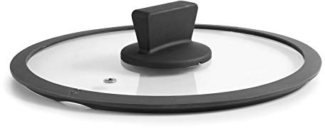 Lacor - Glasdeckel mit Silikonrand 20 cm, Schwarz