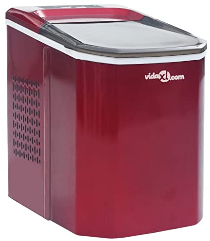 vidaXL Macchina per Il Ghiaccio Rossa 1,4 L 15 kg / 24 h