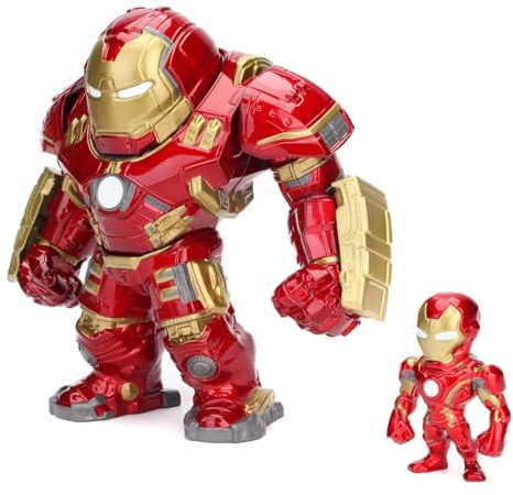 Jada Toys Marvel 6 Hulkbuster & 2 Iron Man Die-Cast Collectible Toy Figure, Red,33431