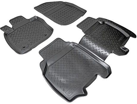 Recambo 3D Gummi Fußmatten kompatibel für Honda Civic VIII | FK FN | 2005-2011 | Auto Gummimatten | Passgenau | mit Rand | schwarz