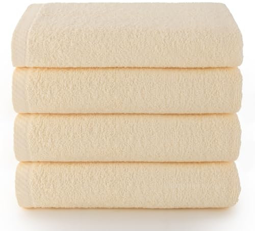 Top Towel - Plus - badhanddukar - 4 ansiktshanddukar eller bidéhanddukar - 30 x 50 cm - 100% bomull - naturlig