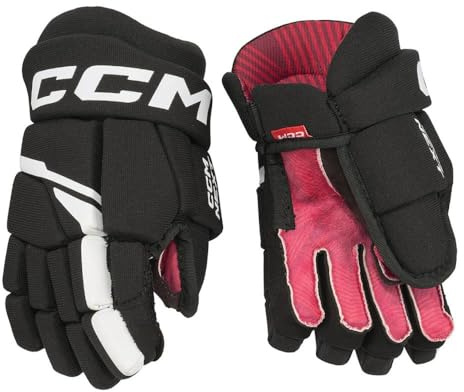 CCM Next ishockeyhandskar ungdomshandskar (svart/vit, storlek: 08)