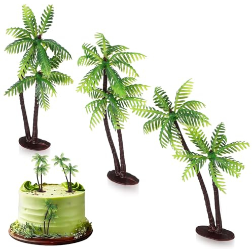 Milisten Lot de 3 palmiers miniatures en plastique - Modèle arbre de coco - Paysage - Pour modélisme ferroviaire - Forêt tropicale - Architecture - Diorama DIY - Maison de poupée - Fée - Jardin