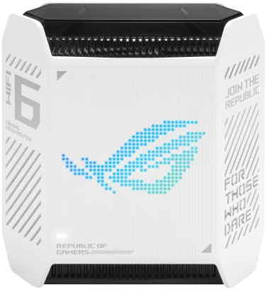 ASUS ROG Rapture GT6 (1PK) - Router WiFi 6 de tres bandas, cubre hasta 2.900 pies cuadrados, puerto de 2.5 Gbps, aceleración de juego de triple nivel, UNII 4, seguridad de Internet de por vida, blanco