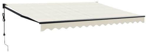 vidaXL Toldo Retráctil Automático, Toldo Eléctrico con Motor, Sombrilla Colgante de Pared, Toldo para Balcón Patio Tienda, Color Crema 4x3 m