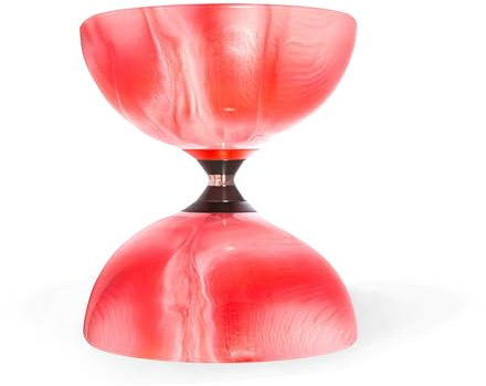 SUNDIA Shining Series - Professional Triple Bearing Diabolo for Long Spins, Smooth Rotations, High Performance for All Tricks and Levels - Beginners to Pros, Juggling Chinese Yoyo - Marble /Red