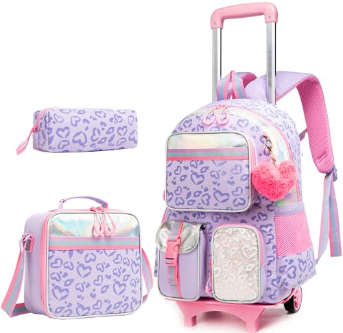 HTgroce Panier à Roulettes Fille CE2 3PCS