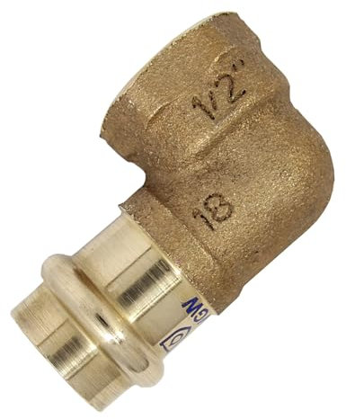 Winkel b-press 90° IG 12 mm x 1/2 aus Rotguss mit Presskontur V - Press-Winkel DVGW-zertifiziert I DIOS24®