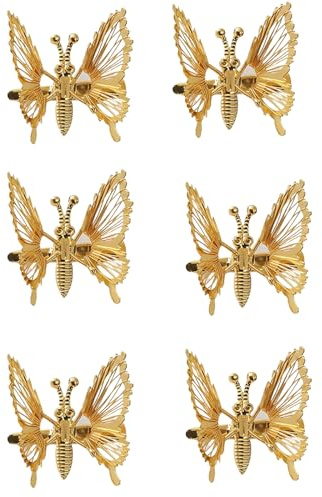 AWOCAN 6PCS Schmetterling Haarspangen Frauen Haarnadeln 3D beweglichen Flügeln elegante Seite Haarnadeln Braut Hochzeit Haarschmuck für Frauen (GOLD-B)