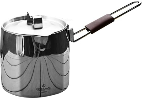 Lid Sauce Pan | Heavy Pot Cookware | Portable Saucier Pan, 572Ml Weighty Base Saucier Pot Utensils, Portable, Oven Friendly, Comfortable Grip, Induction Saucier Pan Encased for Simple Pouring
