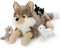 MorisMos liegend Wolf Kuscheltier XXL, 50cm riesen groß Plüschtier Wolf mit 3 Baby, PlüschWolf Stofftier Weich Spielzeug, Geburtstag Geschenk für Kinder
