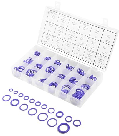 Flaconi 270PCS Dichtungsringe Auto,Dichtungen,O Ringe Sortiment,O Ring Kfz,Klima Dichtungen,O-Ringe Gummi,Dichtungsringe Set,O-Ringe Gummi,Geeignet für die Meisten Autoreparatur-Klimaanlagen