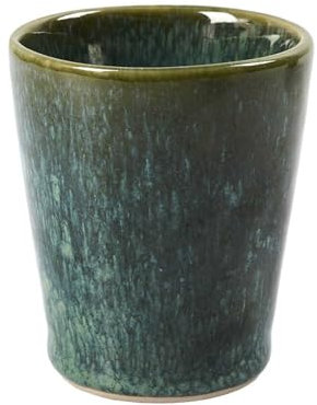 HOME DECO FACTORY, KA0431, Gobelet Expresso Elia 9Cl en céramique Durable, Design Moderne et élégant, idéal pour café, thé ou Chocolat Chaud, Facile à Nettoyer, Vert et Noir