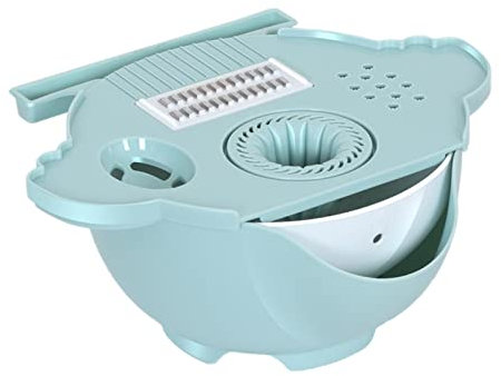 Tagliaverdure con scolapasta – tritatutto rotante 9 in 1 con pelaverdure, protezione mani e contenitore