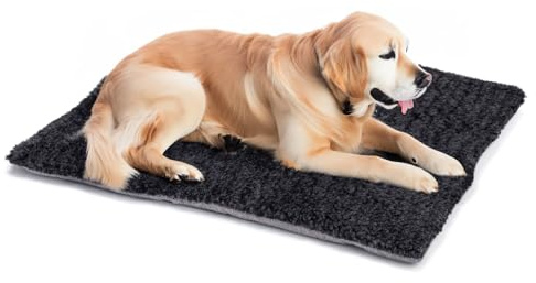 British Wool Dog Bed for Dogs - Machine Washable Quilted Cage Pad with Tweed Base, Luxurious Medium Dog Bed (91x60cm) - Made in England