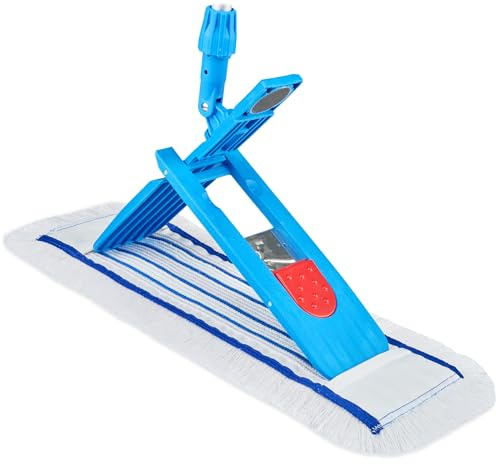 VIOVIE Premium Wischer Set Hospital 40CM | Krankenhaus Mopp | Magnet Klapphalter |Teleskopstiel 90-160cm | Magnethaltersystem für einfaches Wechseln | ergonomisches Putzen ohne Rückenschmerzen