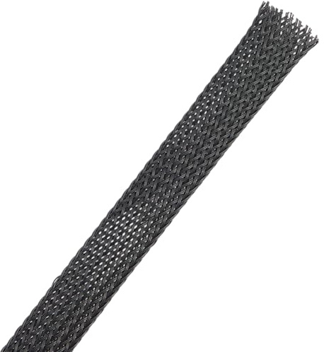 CALFOVERA Gaine de Protection de Câble en Pet de 15 m X 20mm de Large Gaine Tressée Extensible en Treillis Métallique Flexible Noire pour Faisceau de Câbles Audio et Vidéo