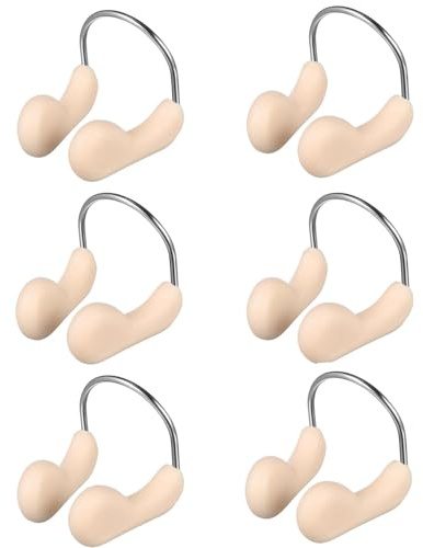 WUBAYI Lot de 6 pince-nez de natation en silicone souple pour adultes et enfants – Étanches et confortables pour les débutants, les nageurs professionnels, la plongée avec tuba et les sports nautiques