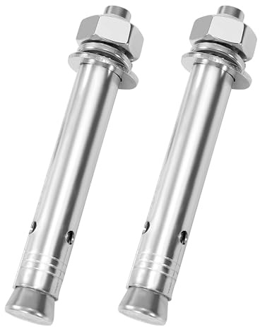 Tunejoy Ankerbolzen Edelstahl M14x100 Schwerlastanker Sechskant Ankerschrauben Expansion für Geländer Fenster Vorhangfassaden Maschinen Balken 2 Stück