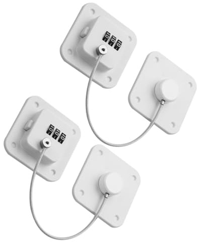 WOONEKY 2 pezzi Serratura Combinazione Frigorifero Sicurezza Blocco Porta Frigo in Abs Acciaio Inossidabile e PVC Facile Installazione e Protezione Affidabile per Armadi e Freezer