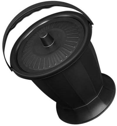 TEHAUX Pot de Chambre Portable pour Adultes en Polypropylène Noir Couvercle Urinoir Pratique et Léger Bassin de Lit Stable Adapté aux Personnes Âgées et Camping