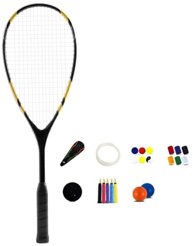 LSTTBO Raqueta de squash de entrenamiento para principiantes, mango antideslizante, aleación de aluminio, marco de raqueta de entrenamiento para hombres y mujeres, raqueta de squash profesional para